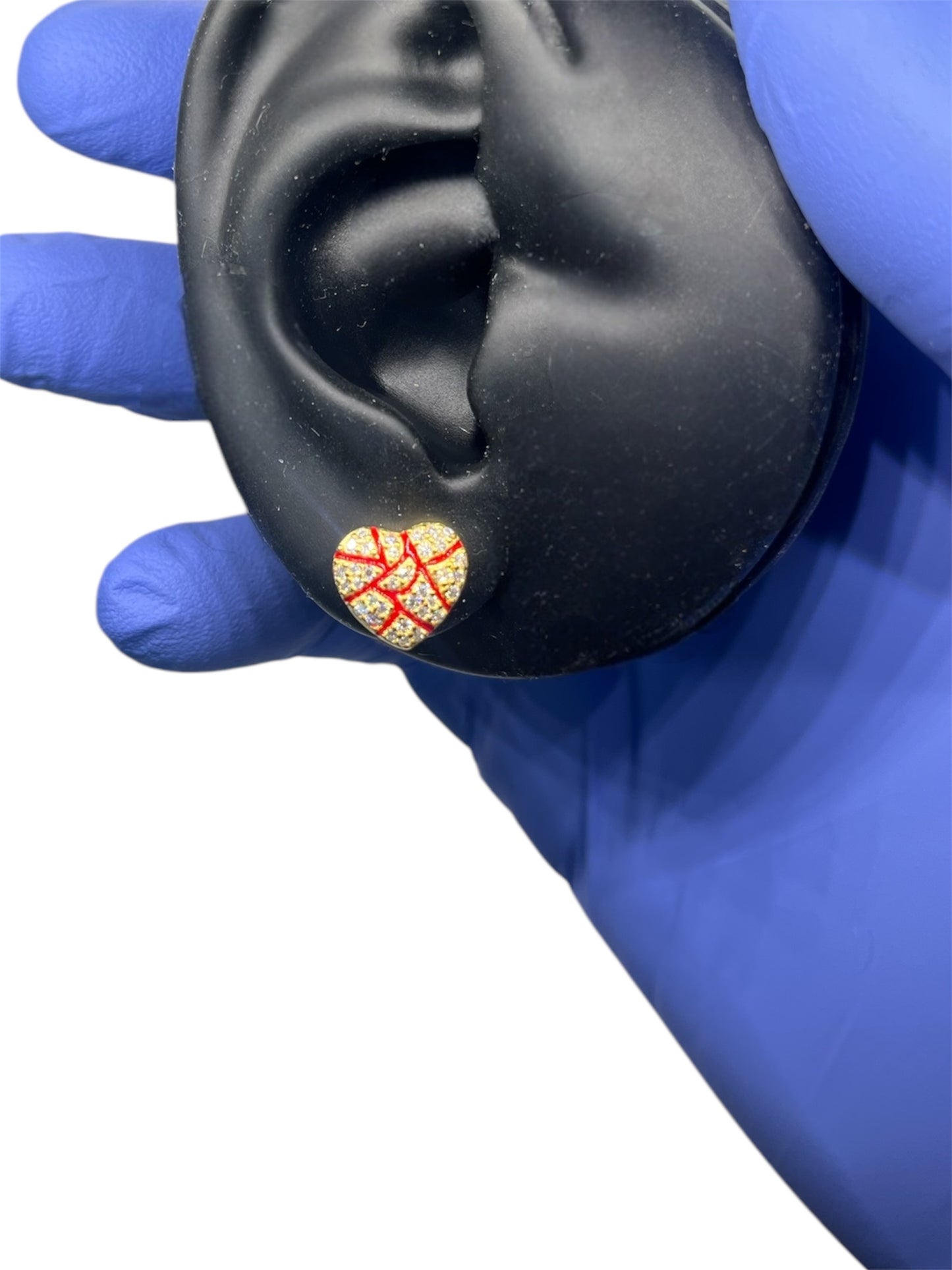 Unisex 925 Silver 18K Gold plated Moissanite Broken heart Stud Earrings